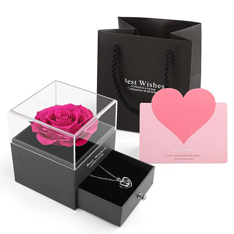 Preserved Flower Rose Jewelry Gift Box