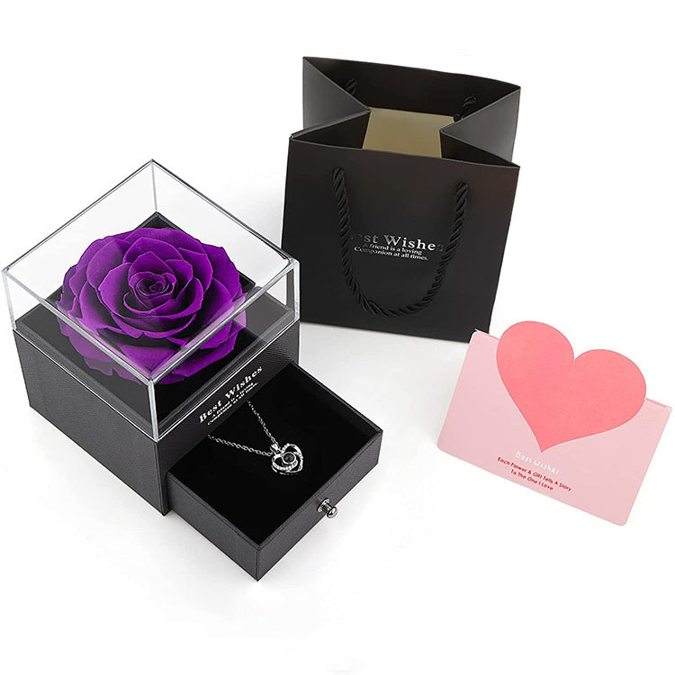Preserved Flower Rose Jewelry Gift Box