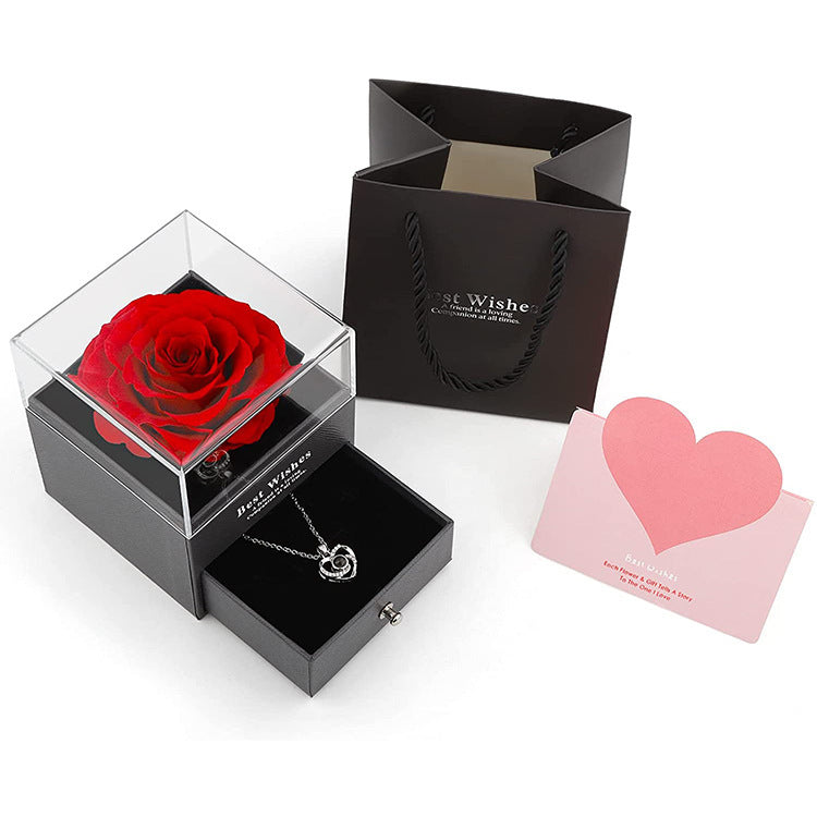Preserved Flower Rose Jewelry Gift Box