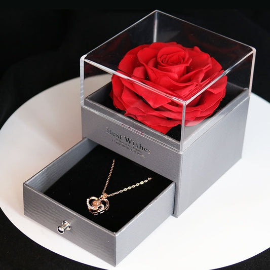 Preserved Flower Rose Jewelry Gift Box