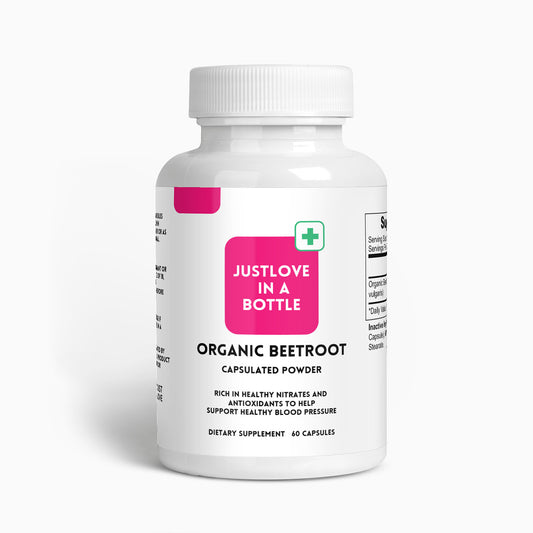 JUSTLOVE IN A BOTTLE: Organic Capsulated Beetroot Powder
