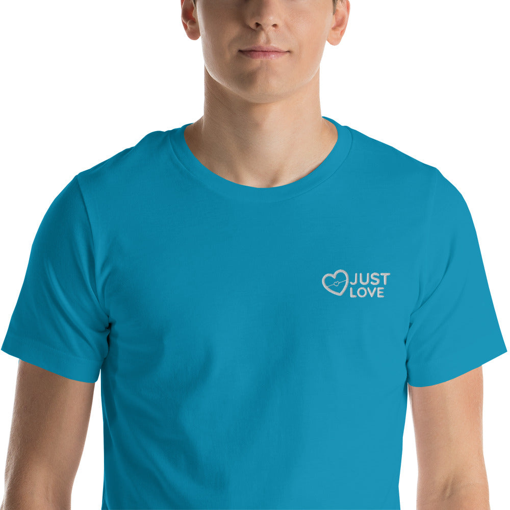 Justlove Men's Embroidered Short Sleeve T-Shirt