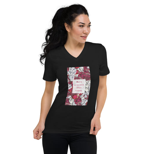 Unisex Short Sleeve V-Neck T-Shirt