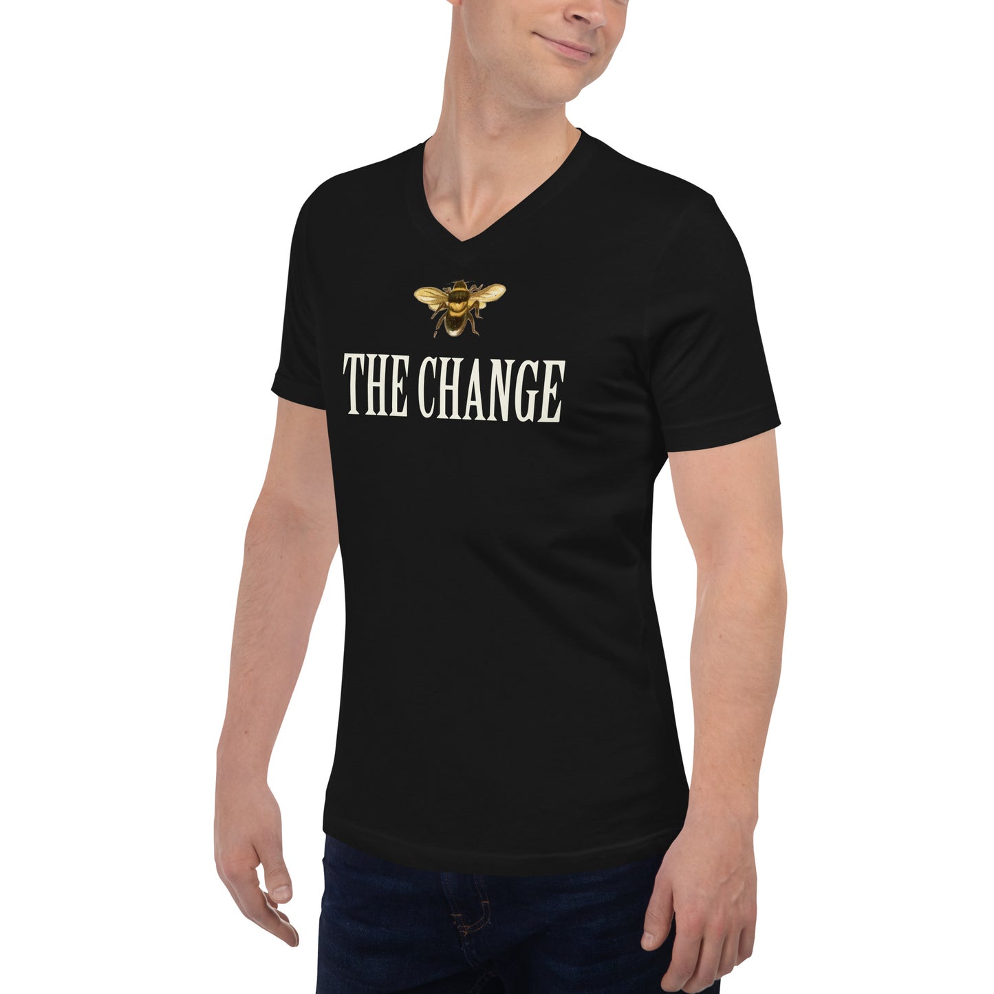 "Bee The Change" Short Sleeve V-Neck Tee