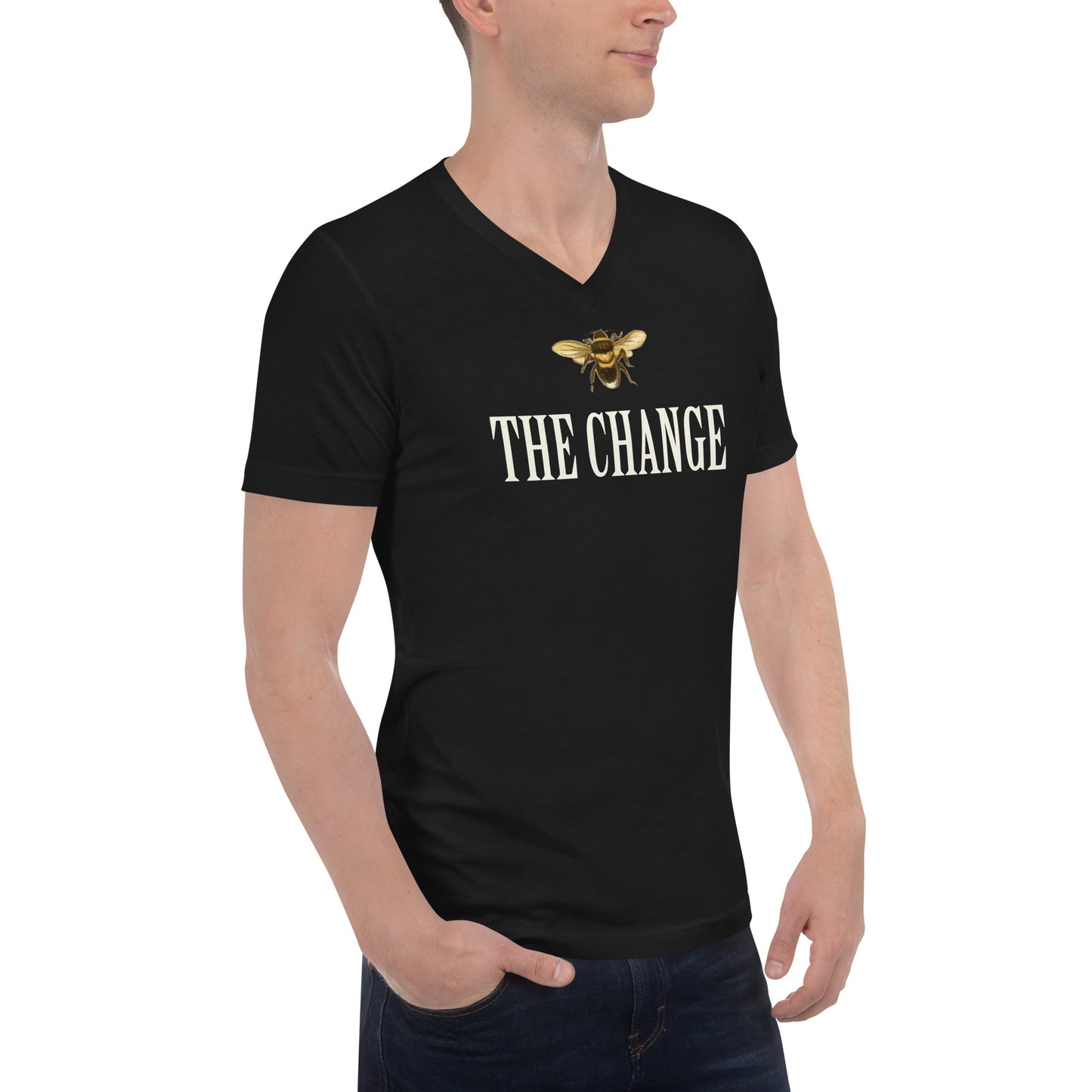 "Bee The Change" Short Sleeve V-Neck Tee