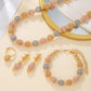 5Pcs Metallic and Gold Beaded Jewelry Set