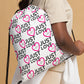 JUSTLOVE All Over Print Drawstring Bag: Carry Your Belongings and Your Message